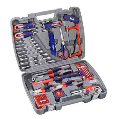 Image de kwb Mallette à outils en plastique dur robuste, y compris un set d&#039;outils de 65 pièces haute qualité, constituant l&#039;équipement base parfait pour le ménage, l&#039;atelier ou l&#039;utilisation mobile