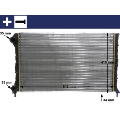 Image de MAHLE ORIGINAL CR 1447 000S Radiateur du moteur pour véhicules avec système de climatisation 648 398 26 vis ailettes jointes mécaniquement