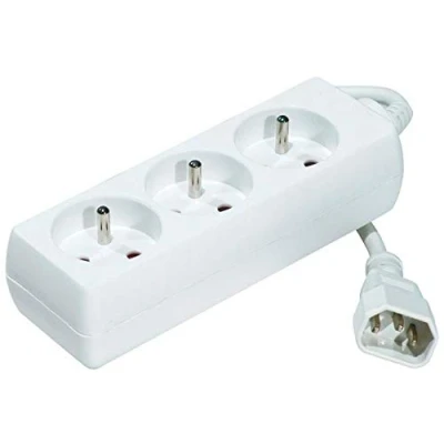 Image de CONECTICPLUS Multiprise électrique 3 prises IEC 14 spéciale onduleur 4m blanche