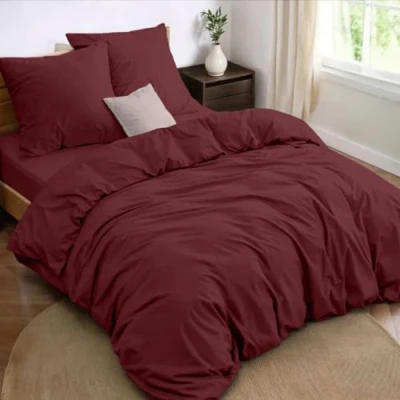 Image de Dreamzie Parure de Lit 160 x 200 4 Pièces Housse Couette 240x220 cm + Drap avec 2 taies d&#039;oreillers 65x65 100 Fils/cm² en Microfibre Oeko Tex
