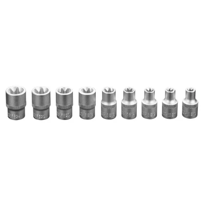Image de NEO TOOLS 08 649 Jeu de douilles 9 Torx extérieur Acier chrome vanadium 1/2