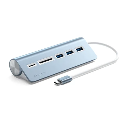 Image de Satechi USB C Hub et lecteur de cartes en aluminium Bleu ST TCHCRB