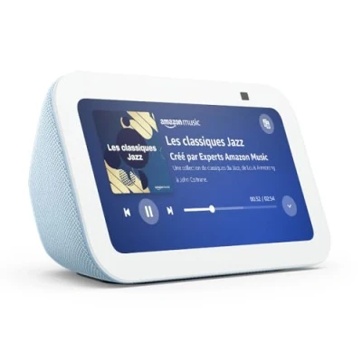 Image de Echo Show 5 (3e génération) Écran tactile connecté compact avec Alexa pour le contrôle de votre maison connectée et bien plus Bleu gris