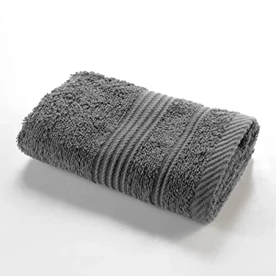 Image de douceur d&#039;intérieur, Serviette Invité (30 x 50 cm) Tendresse Anthracite, Eponge Unie