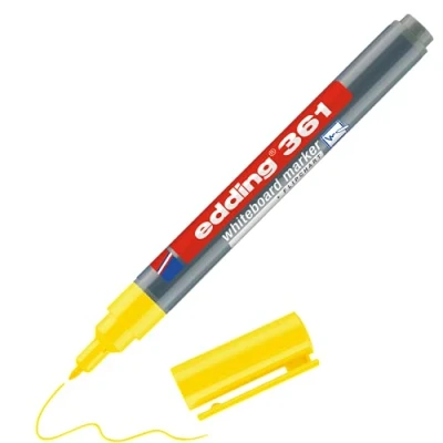 Image de edding 361 Marqueur pour tableaux blancs jaune 1 stylo pointe ronde mm feutre effaçable blanc, magnétique, mémo et chevalet de conférence sketchnotes