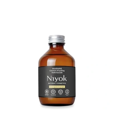 Image de Niyok® Bain de bouche à l&#039;huile coco bio « Citronnelle &amp; Gingembre » (200 ml) Protection contre caries, tartre mauvaise haleine Huile végétalienne aux huiles essentielles