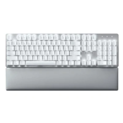 Image de Razer Pro Type Ultra Clavier Professionnel sans Fil pour une Productivité Accrue au Bureau (Touches Silencieuses et Linéaires, Repose poignet en Similicuir, Bluetooth) Américain Blanc
