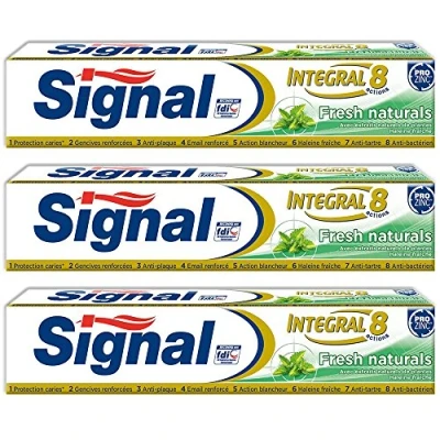 Image de Signal dentifrice integral 8 fresh naturals 75 ml Lot de 3