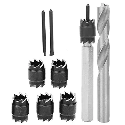 Image de Foret à Dépointer,Foret de Soudage par Points Kit,9Pcs 3/8 pouces Coupeur Ensemble, Outil Forage en Acier Grande Vitesse