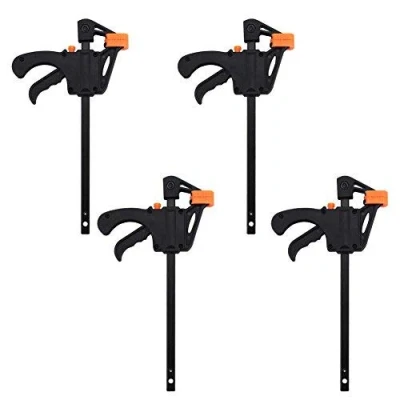 Image de Serre joints à Une Main 4 pièces Libération Rapide Pinces de Serrage Rapides pour Travail du Bois Distance Maximale 10cm Pince Barre Cliquet