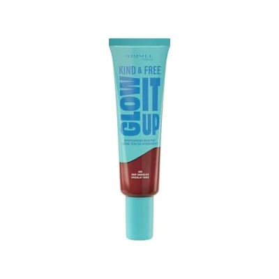 Image de Rimmel London Kind &amp; Free GLOW IT UP Moisturising Skin Tint, 605, Deep Chocolate, Soothes and Calms Sensitive Skin, Healthy Glow, All Day Hydration, 30ml