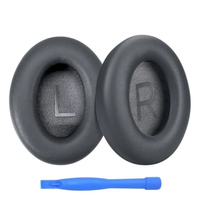Image de Remplacement Coussinets d&#039;oreille pour Bose NC700 / 700 Noise Cancelling Casque par MMOBIEL Memory Foam et Protein PU Coussinet de Rechange Gris Foncé