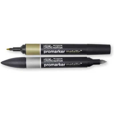 Image de Winsor &amp; Newton Promarker Metallic Set de 2 Or + Argent