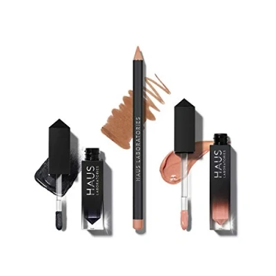 Image de Haus Laboratories By Lady Gaga: Kit De Maquillage Comprenant Un Sac, Fard À Paupières Liquide, Crayon Les Lèvres Et Gloss