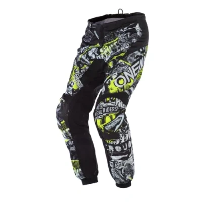 Image de O&#039;NEAL Pantalon Moto Enduro Grande liberté de Mouvement, entièrement doublé, Rembourrage en Caoutchouc pour Plus Protection Element Attack Adulte Noir Jaune Fluo Taille 22