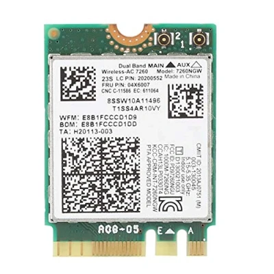 Image de Bewinner Carte réseau sans Fil Double fréquence, Interface NGFF/M2, protocole de Prise en 802.11ac, Portable bi Bande Haute Vitesse 867 Mbps pour 7260 AC
