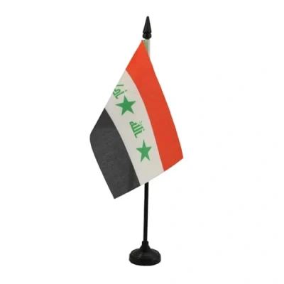 Image de Drapeau DE table Irak Ancien 2004 2008 15x10cm PETIT Drapeaux BUREAU irakien 10 x 15 cm AZ FLAG