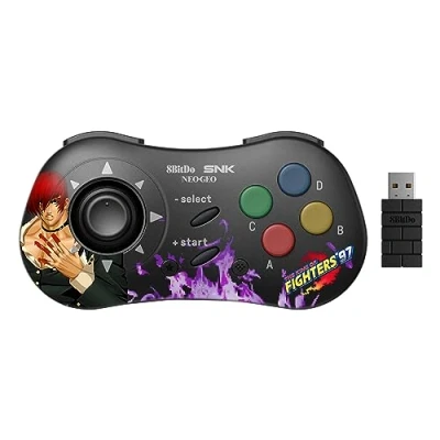Image de 8Bitdo Manette Iori Yagami Bluetooth Style SNK Neo Geo CD Compatible PC Windows, Android &amp; Mini