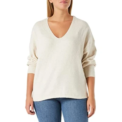 Image de Vero Moda Vmdoffy LS Vneck GA BOO Pullover, Femme, Taille: XXL, Birch melange