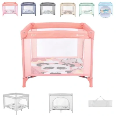 Image de Lit de voyage pour enfants Kikkaboo &#039;Enjoy&#039;, matelas, pliable, sac transport, coloris:rose