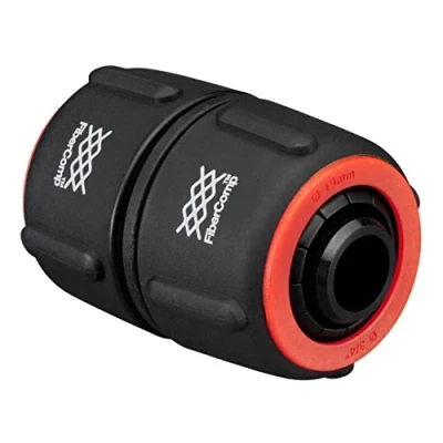 Image de Fiskars Réparateur de Tuyau, Ø 19 mm (3/4&quot;), avec Système Code Couleur, Taille universelle, FiberComp, 30 g, Noir/Rouge, 1054785