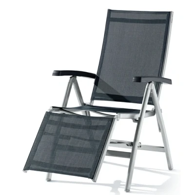 Image de Sieger 985/A G KT Bodega Relax Dossier/Repose Pieds Réglables Aluminium Textilux Graphite/Gris 95 x 62 109 cm
