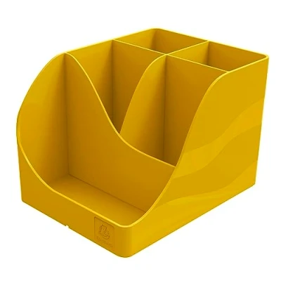 Image de Exacompta Réf. 69508D 1 Pot à crayons Pen Wave Bee Blue Safran 5 compartiments 4 hauts pour les grands ustensibles et compartiment bas petits ustensiles