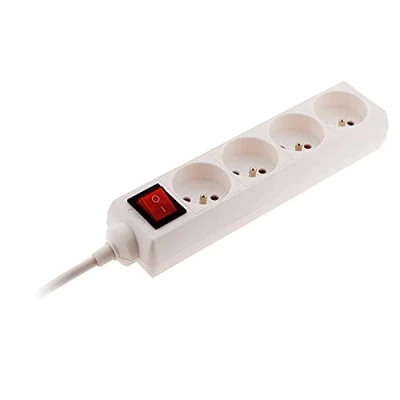 Image de Bloc 4 prises 16A 2P+T avec interrupteur Blanc Zenitech