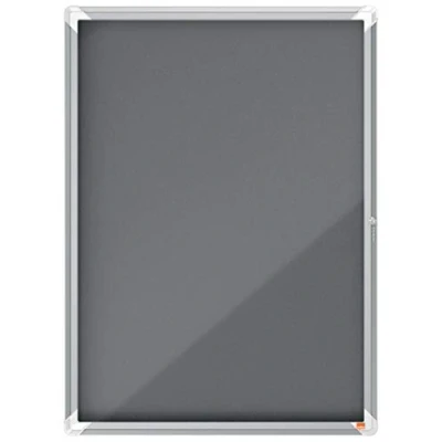 Image de Nobo Premium Plus, Vitrine d&#039;Affichage Tableau Feutre Verrouillable, 9 x A4, Gris, 1915330