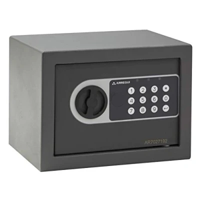 Image de ARREGUI Premier 16501 S0 coffre fort en acier avec serrure électronique, de sécurité pour la maison, clavier à code programmable, clé d&#039;urgence 17 x 23 cm, 4 L
