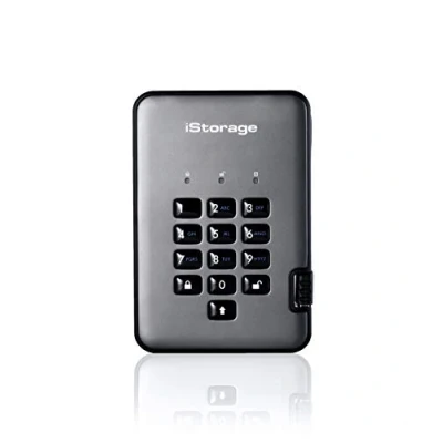 Image de iStorage diskAshur PRO2 SSD 16 TB Disque sécurisé FIPS Nievau 3 Résistant à la poussière et l&#039;eau. IS DAP2 256 16000 C X