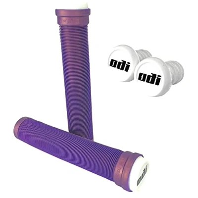 Image de Odi SLX Soft Poignées de trottinette BMX Dirt Stunt 160 mm avec extrémités guidon + autocollant Fantic26 (violet)
