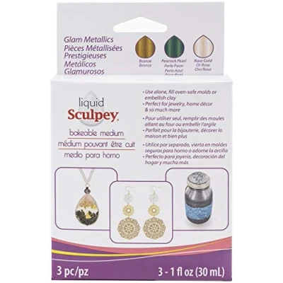 Image de Sculpey Polyform Liquid Medium Glam 3 x 29 ml Metal ALSGLM1