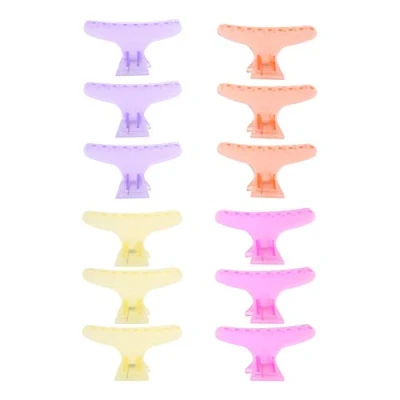 Image de Papillon Tenant Pince À Cheveux Section De Griffes Outil Coiffure 12Pcs / set (2#)