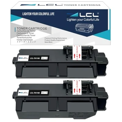 Image de LCL Cartouche de Toner Compatible TK1160 TK 1160 1T02RY0NL0 (2 Noir) Remplacement pour Kyocera Ecosys P2040DN P2040DW P2040