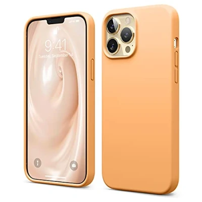 Image de elago Coque Silicone Liquide Compatible avec iPhone 13 Pro Max (6.7&quot;), Case en Premium, Étui Protection Complète Cover Antichoc à 3 Structure (Orange)
