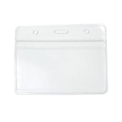 Image de CKB LTD Lot de 10 Porte badges en plastique transparent Souple Horizontal Conférences Visiteurs Événements Carte d&#039;identité Standard Étanche x 8cm Format l’insert 9.8 6cm