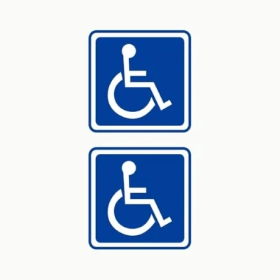 Image de Autodomy Autocollants Handicapé Pack de 2 unités pour usage Interne Voiture Fourgonnette Camion