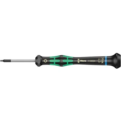 Image de Wera 05118074001 2054 Tournevis électronicien pour vis six pans creux, Hex Plus, 0.05 x 40 mm, Noir/vert