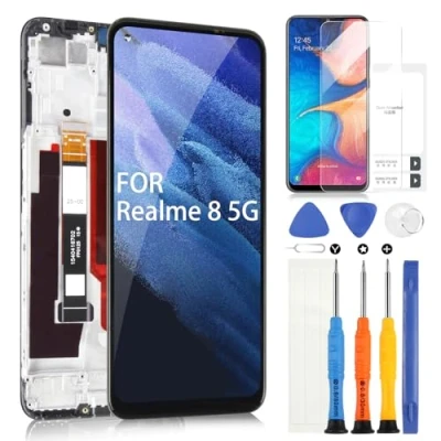 Image de ARSSLY Écran LCD pour Realme 8 5G RMX3241 Display Digitazer de remplacement tactile avec outils (Noir cadre, 6,5&quot;)