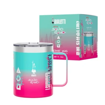 Image de Bialetti Camp Mug Squid Game©, 420ml, Acier Inoxydable, Double Wall
