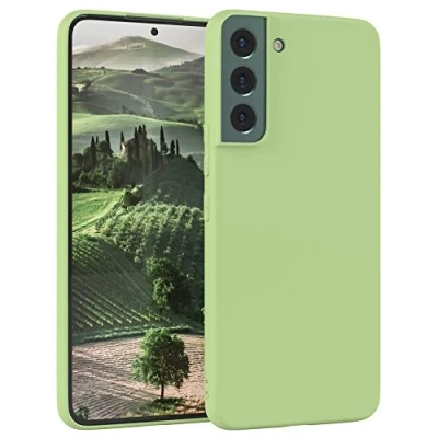 Image de EAZY CASE Coque de protection en silicone pour Samsung Galaxy S22 Plus 5G, vert, souple, résistante aux chocs, avec l&#039;appareil photo, fine, TPU, vert pastel