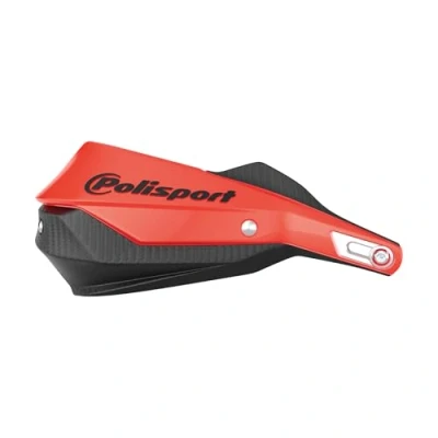 Image de POLISPORT 8308800006 Protège mains TRAIL BLAZER 2 points de fixation avec barre en plastique Style MX kit montage inclus compatible tous les modèles MX/enduro couleur rouge/noir