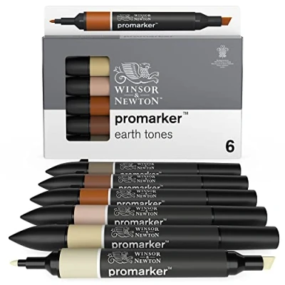 Image de Winsor &amp; Newton Promarker Set de 6 Tons Terreux