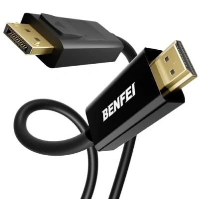 Image de BENFEI câble DisplayPort vers HDMI, adaptateur 0,9 m HDMI mâle cordon
