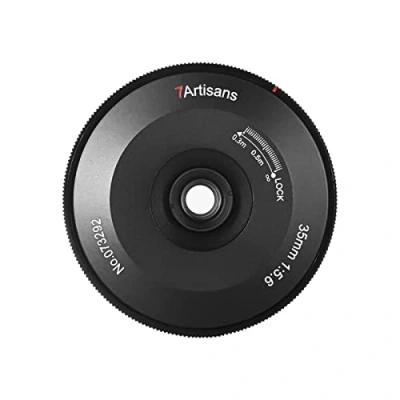 Image de 7artisans Objectif Ultra Fin 35 mm f5.6 Plein Cadre à Mise au Point Manuelle pour Appareil Photo Sony EMirrorless A6000 A6300 A6400