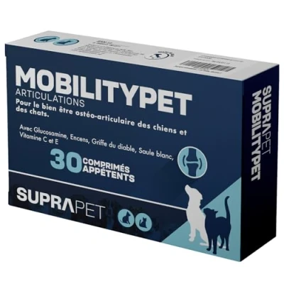 Image de Suprapet Articulations Chiens et Chats Soutien Os Cartilage 30 comprimés Aliment complémentaire Naturel avec Boswelia Glucosamine, Chondroïtine, MSM Griffe du Diable, Vitamine C