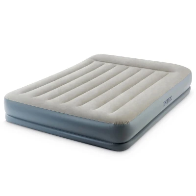 Image de Intex 64118ND Matelas Dura Beam Pillow Rest Mid Rise Double Auto gonflant 152 x 203 30 cm, Gris