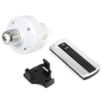 Image de Douille de lampe télécommande, E27 vis sans fil télécommande support d&#039;ampoule capuchon prise interrupteur 220 V