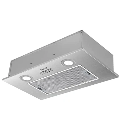 Image de Ciarra Hotte Aspirante Encastrée de Cuisine Intégrée 300 m3/h 52cm Evacuation ou Recyclage Filtre Charbon NON Inclus 3 Vitesses LED Eclairage Inox CBCS5913A
